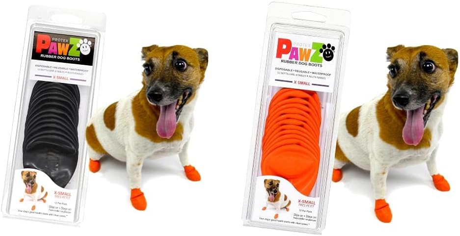 PawZ Dog Boots X-Small | 24 Booties Orange and Black