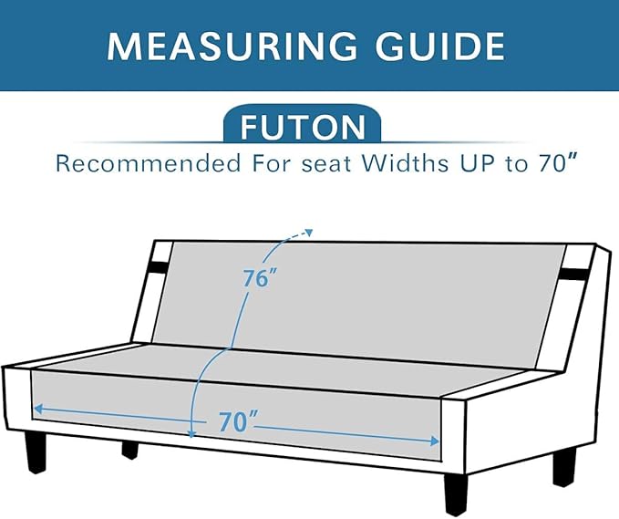 H.VERSAILTEX Futon Cover Reversible Sofa Slipcover Furniture Protector Water Resistant 2 Inch Wide Elastic Strap Futon Sofa Bed Pets Kids Dog Cat Fit Sitting Width Up to 70"(Futon, Taupe Brown/Beige)