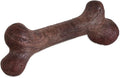 Pet Qwerks Dinosaur BarkBone - Nylon Dog Bone for Aggressive Chewers - Steak Flavor - 6.5"