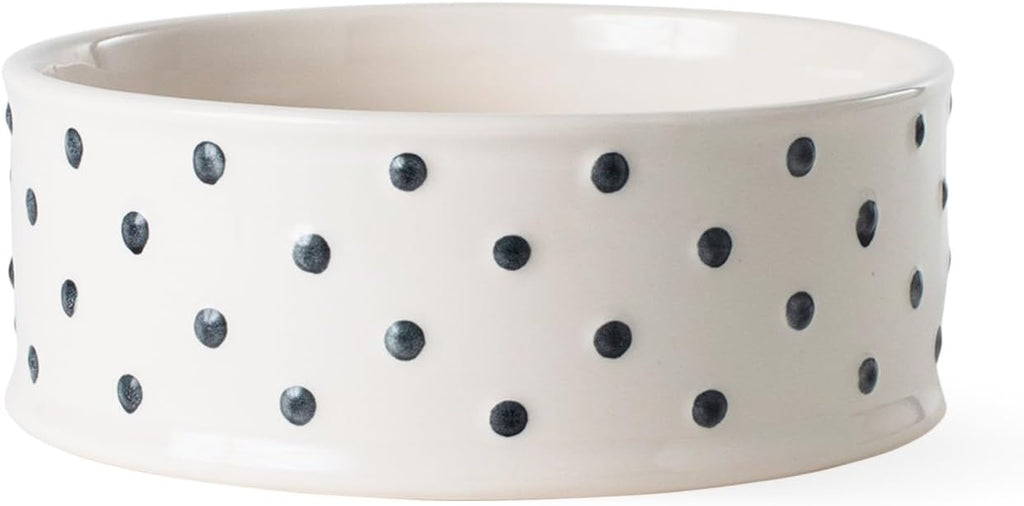 Fringe Studio Memento DOT Medium Stoneware Pet Bowl, PetShop Collection (633201) (Pack of 2)