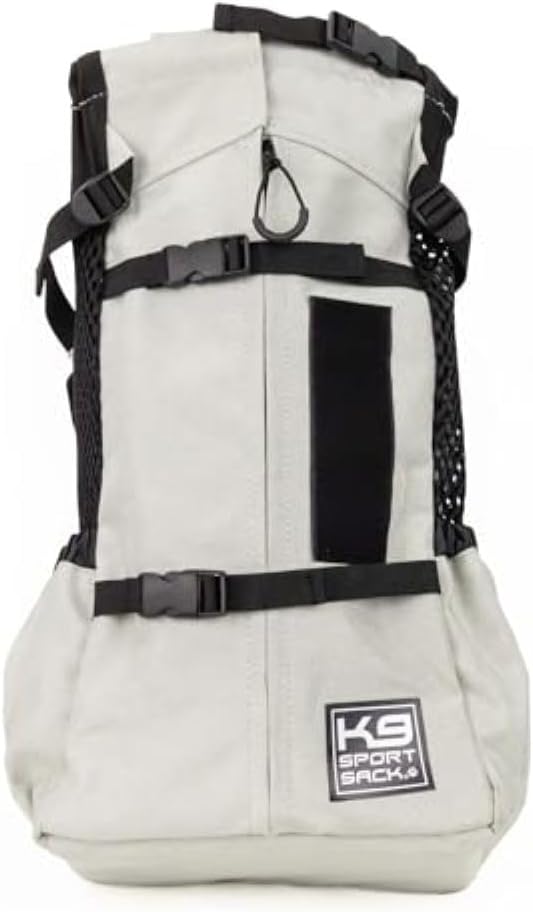 K9 Sport Sack Air 2 - Medium, Light Grey - Ideal for Dogs with 17-19” Back Length - Durable, Breathable Backpack-Style Carrier - Perfect for Walks, Short Hikes & Public Transportation