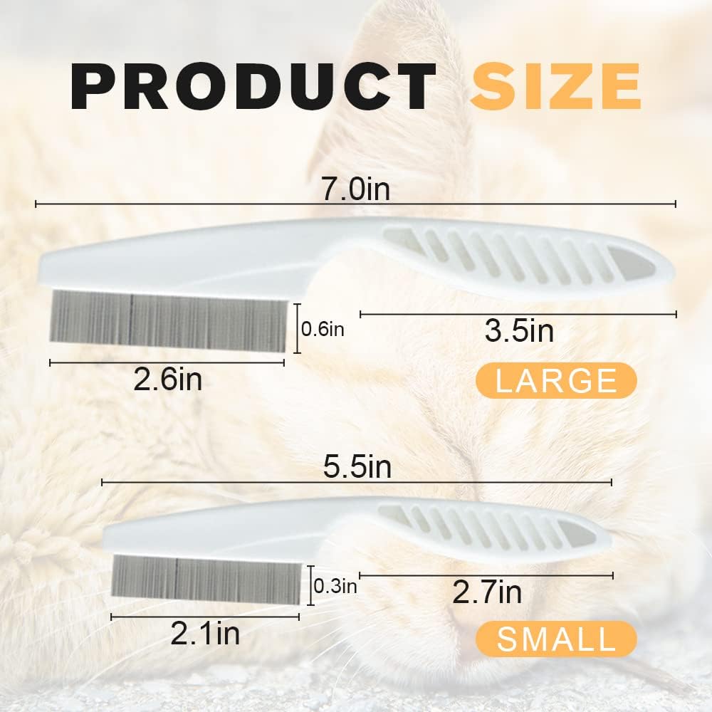 Multifunctional Pet Grooming Comb - 2023 New 2 in 1 Dual-Sided Comb for Tear Stain Removal, Massage and Grooming Small Dogs and Puppies (White)