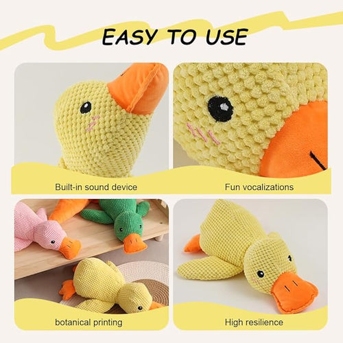 2025 Upgraded Dog Toys, New Durable Calming Duck Toys, Dog Toys for Aggressive Chewers with Soft Squeaker, Fun for Indoor Puppies and Senior Pups (Green, XL-14.9 * 17.7in)