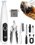 IREDOON Dog Paw Trimmer with LED Light, 8PCS Grooming Kit for Dogs & Cats | 35dB Low-Noise,Safe Curved Ceramic Blade, Cordless Precision Pet Hair trimmer for Grooming, for Paws, Eyes, Ears, Face, Rump