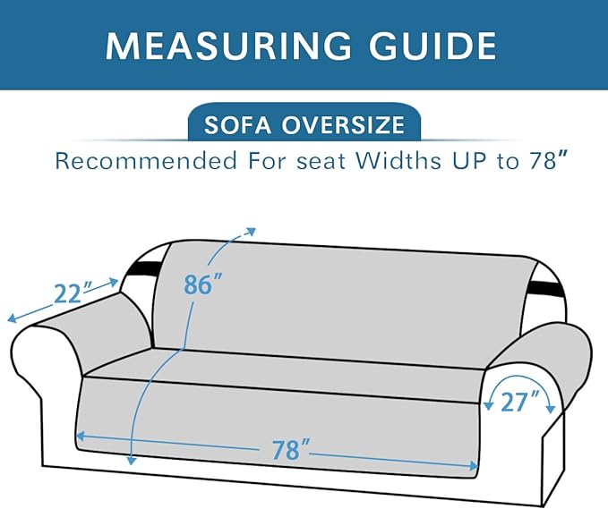 H.VERSAILTEX Reversible Sofa Slipcover Furniture Protector Water Resistant 2" Elastic Straps Sofa Cover Couch Covers Pets Fit Sitting Width Up to 78" (Oversized Sofa: 86" x 132", Taupe Brown/Beige)