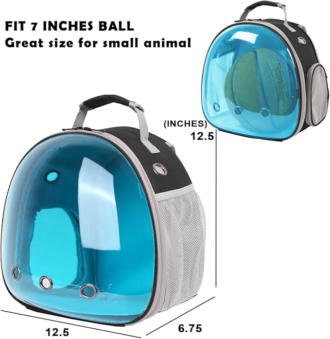 Bearded Dragon Travel Backpack with Harness and Leash Set,Lizard Backpack Travel Carrier,Space Capsule Clear Bubble Window Astronaut Reptile Carrier Backpack, Airline Approved