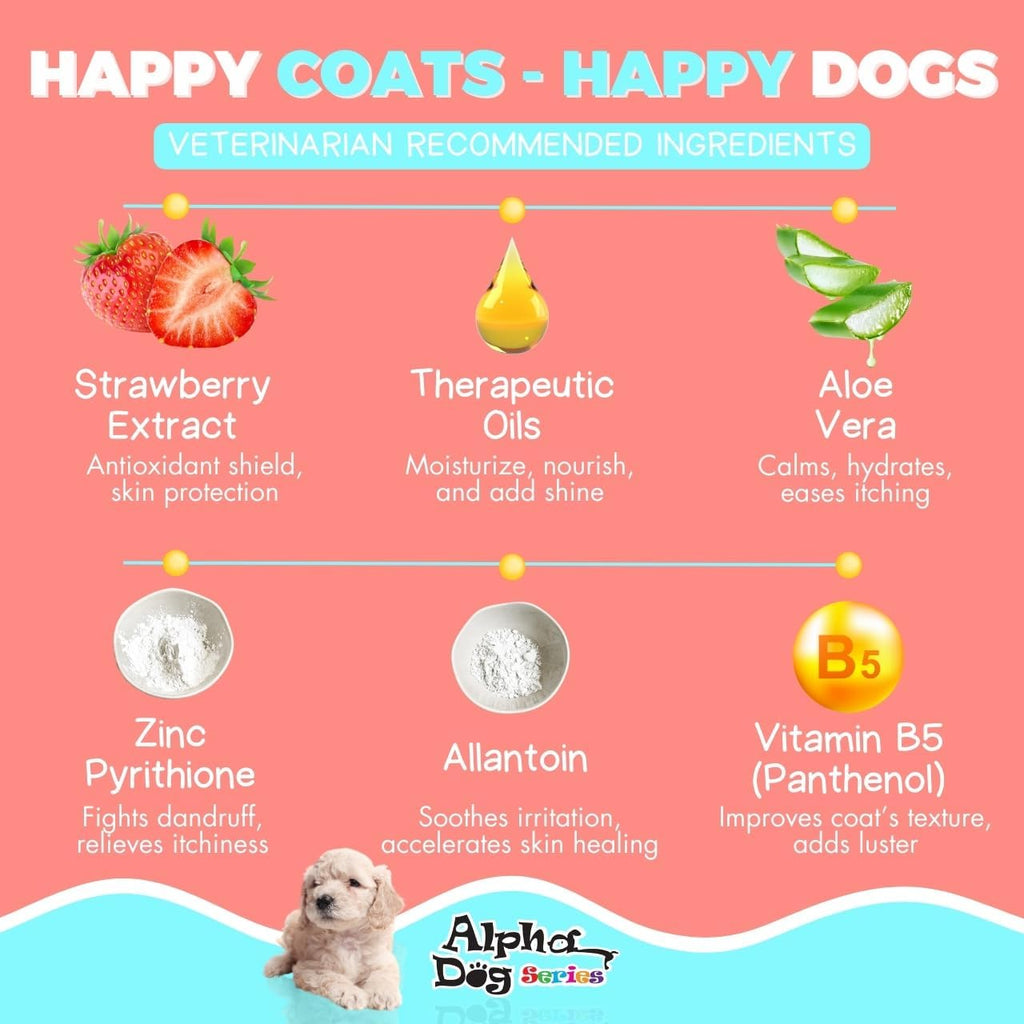 Puppy Grooming Natural Dog Shampoo and Conditioner with Aloe Vera, pH balanced Shampoo for Dogs, Tear-Free, Moisturizing Dog Shampoo for Sensitive Skin - 26.4 Oz