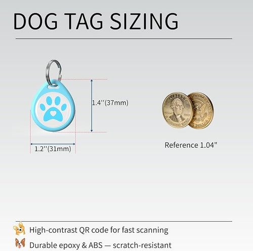 2 Pack-Custom pet Tags, Pet Id Tags for Dogs, Cat & Dog Collar Charm, Lightweight Sturdy Cute Cat Smart ID Tags, Personalized Dog Name Tags,Silent, Lightweight Durable,NO APP(Blue&Blue, 1.2")