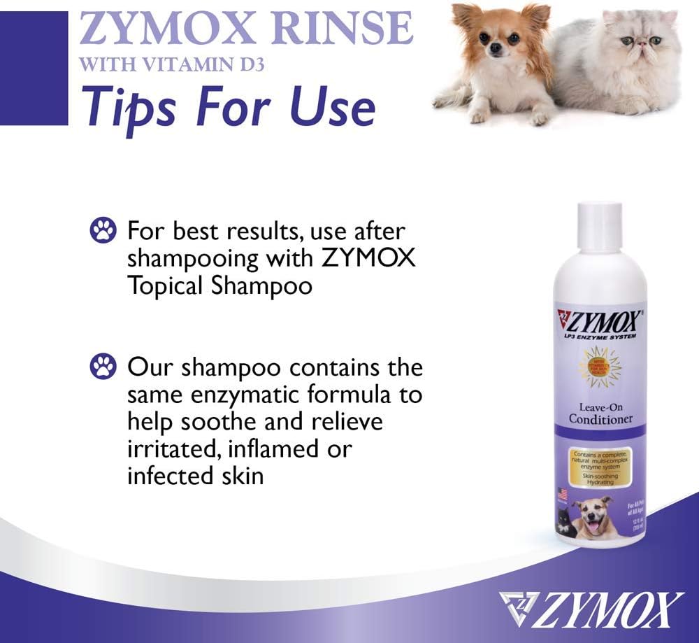 PET King Brands ZYMOX Leave-in Conditioner with Vitamin D3 for Cats & Dogs, 12oz