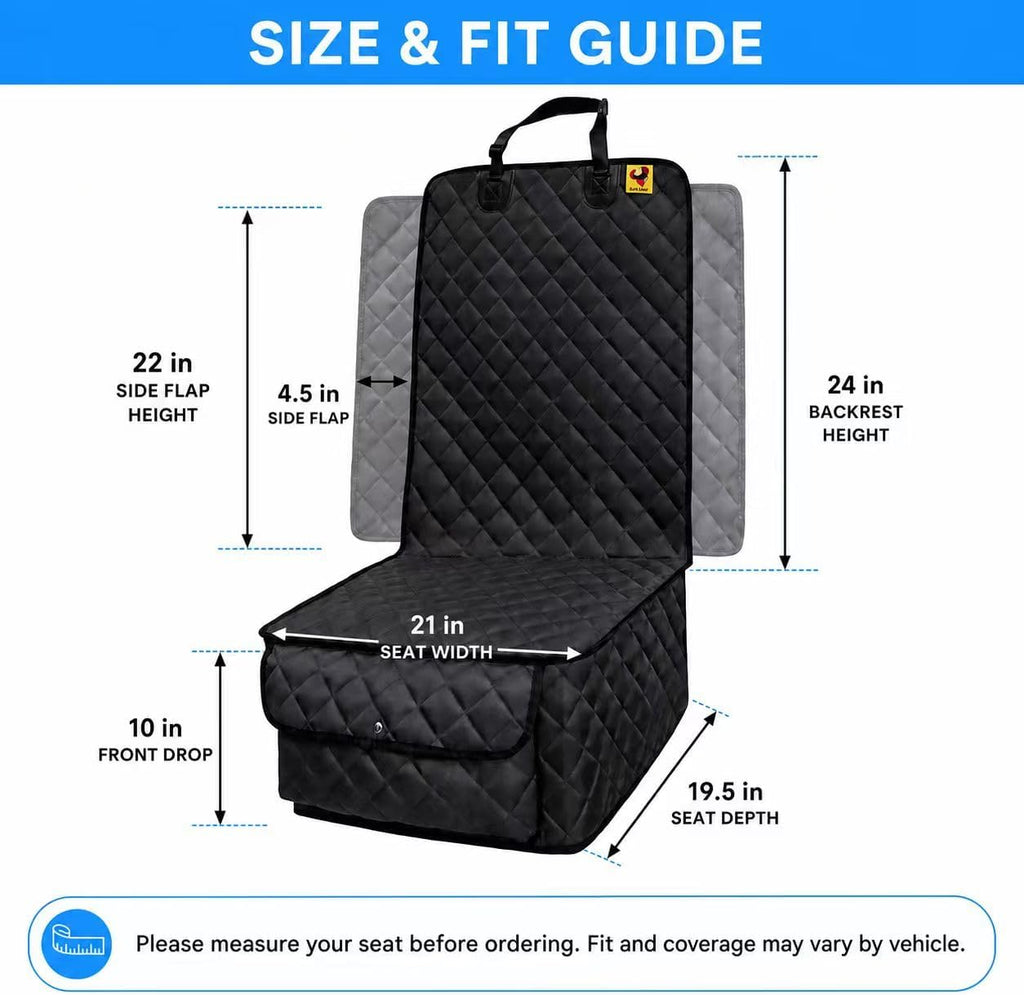 Bark Lover Deluxe Dog Seat Cover for Front Seat-More Durable Spill-Resistant Front Seat Protector, High Heat Resistant and Nonslip Front Seat Cover for Dogs Kids, Universal Size (Black,1 Pack)