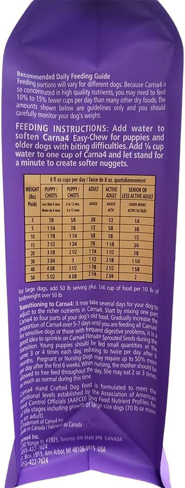 CARNA4 Air Dried Dog Food, Fish Recipe, Grain-Free, 2.2 Pounds | Wild-Caught Salmon, Herring & Sprouted Seeds, Quick-Baked & Never Extruded, Easy-Chew, No Synthetic Vitamins or Minerals
