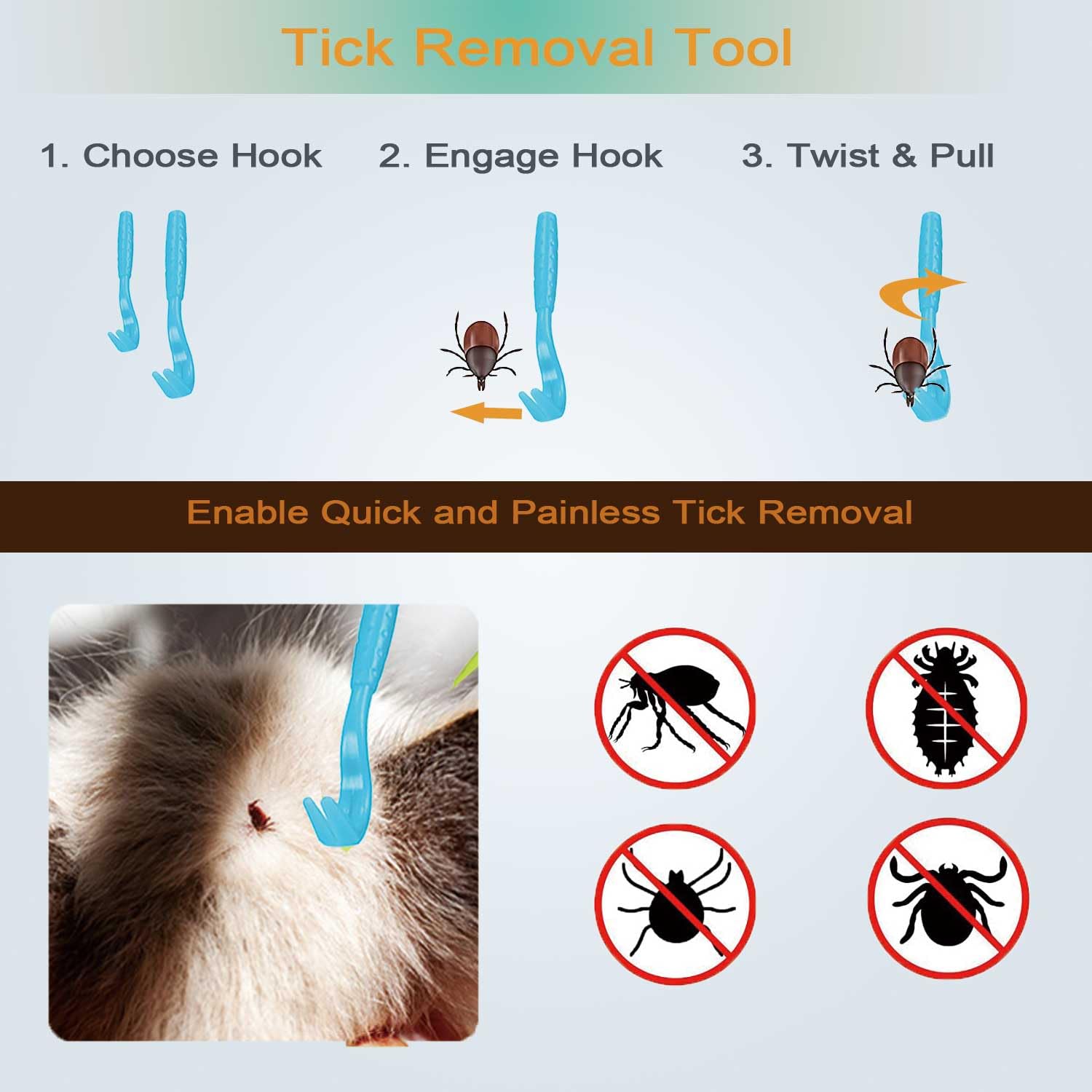 Pet Grooming Comb Kit, Tear Stain Remover Brush, Undercoat Rake for Dogs & Cats, Dematting Tool for Long Haired Dogs Kittens Puppies, Flea Comb for Removal Dandruff Tangles Knots, Shedding Hair & Fur