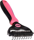 Nidawi Pet Dog Grooming Brush - Double Sided | Shedding & Dematting Undercoat Rake Comb, For Dogs and Cats, Helps Reduce Tangles, Shedding & Matts, Medium & Long Hair