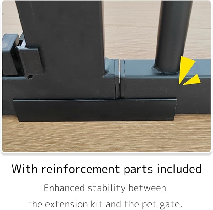 Lumizone Extra Tall Cat Gate Extension Kit 61.02" High Pressure Mounted 4.13" Extra Wide 1.37" Gap No Drilling Tall Pet Gate for Dogs (Black, 61.02" H x 4.13" W, Extension)