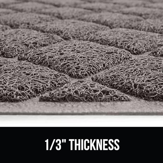 GORILLA GRIP Cat Litter Box Mat, Water Resistant, US Designed Kitty Litter Trapping Mats, Easy to Clean, Scatter Control, Less Mess and Clean Floors, Kitten Supplies for Indoor Cats, 17x11 Grey