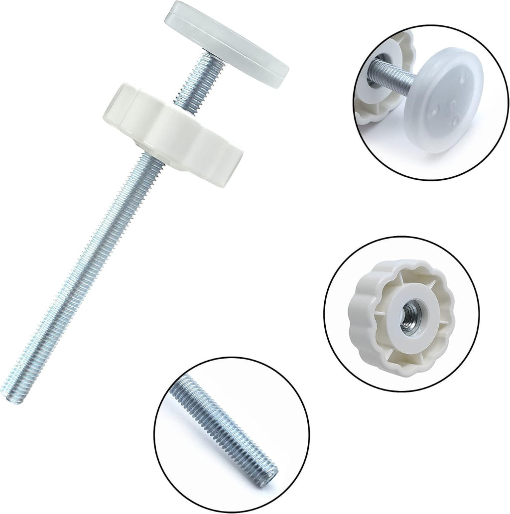 Baby Gate Extender Extention-4 Pack M8(8MM) | M8 threaded spindle rods(12cm). Includes wall protector pads. Tool-free installation for baby/pet gates. Fits most banisters.