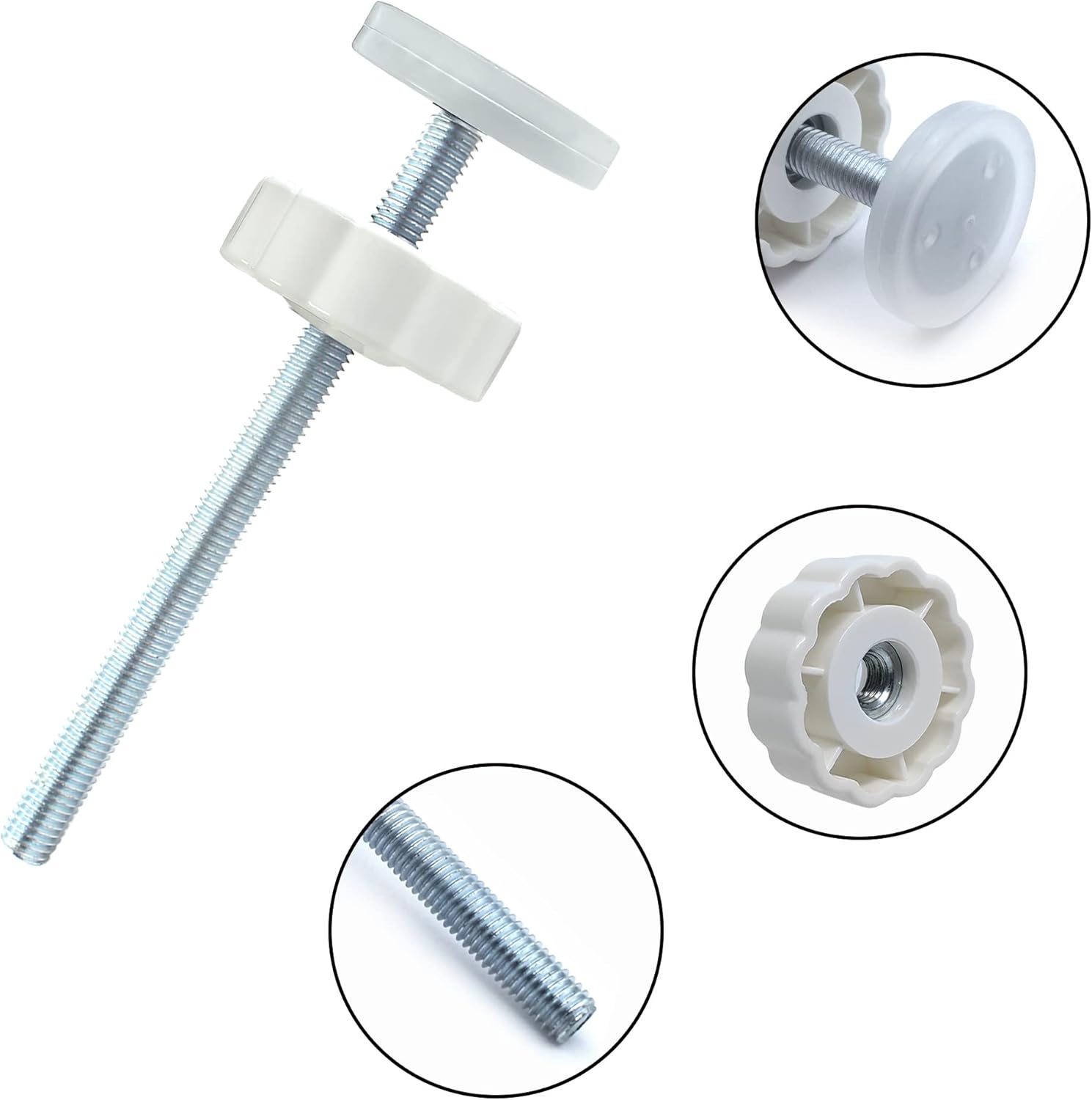 Baby Gate Extender Extention-4 Pack M8(8MM) | M8 threaded spindle rods(12cm). Includes wall protector pads. Tool-free installation for baby/pet gates. Fits most banisters.