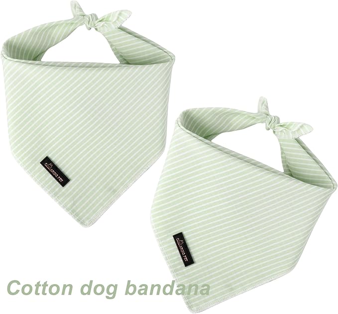 ARING PET Summer Dog Bandana, Cute Green Bandanas, Comfortable Pet Scarf Triangle Bibs for Puppy Small Medium Large Boy Girl Dogs and Cats