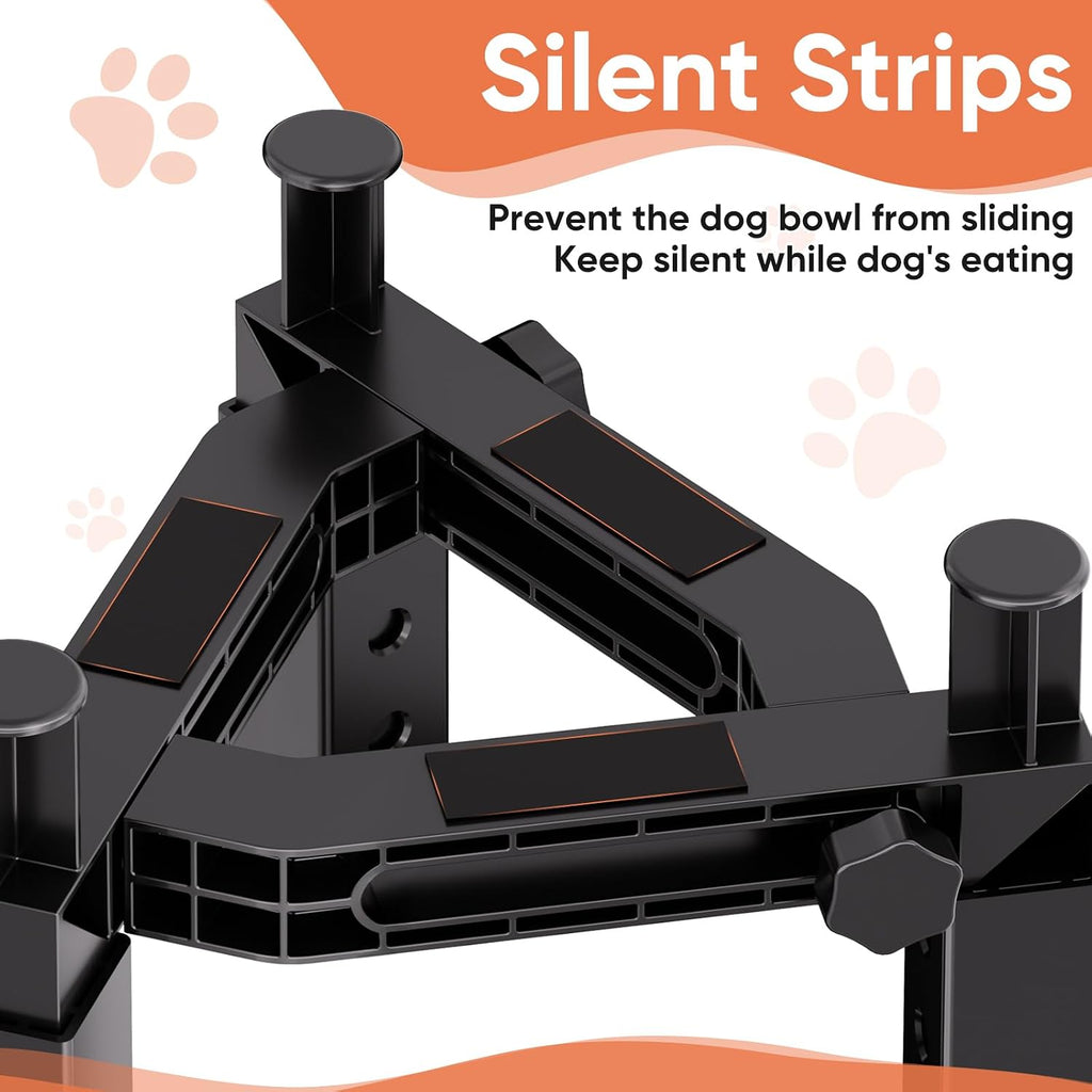 XIAZ Dog Bowl Stand Elevated Food Water Bowl Holder for Large Medium Small Sized Dog, Heights&Width Adjustable, Non-Slip, Durable, Elevated Feeding Bowl Stand for All Dogs Bowls 2PCS