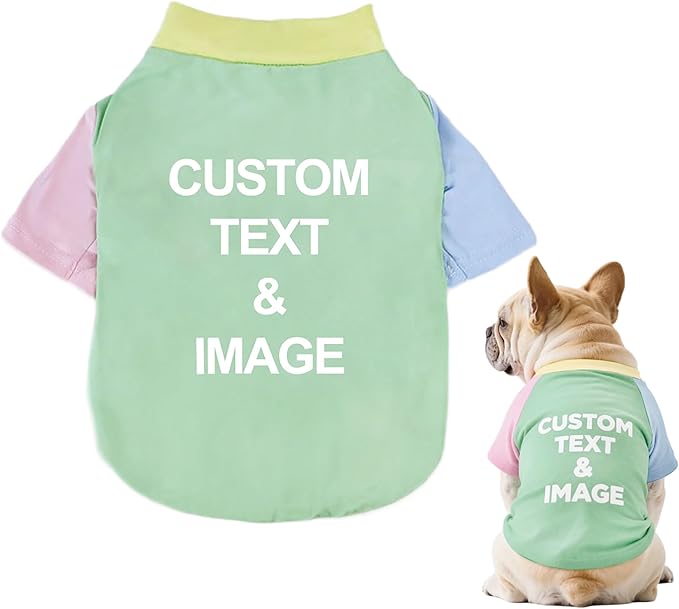 Custom Dog Shirt,Personalized Pet Apparel with Name Text Photo Image,Lightweight Breathable Puppy Kitten Cotton Vest for Small Medium Large Dogs Cats,Puppy Gift (Dopamine Green, XX-Large)