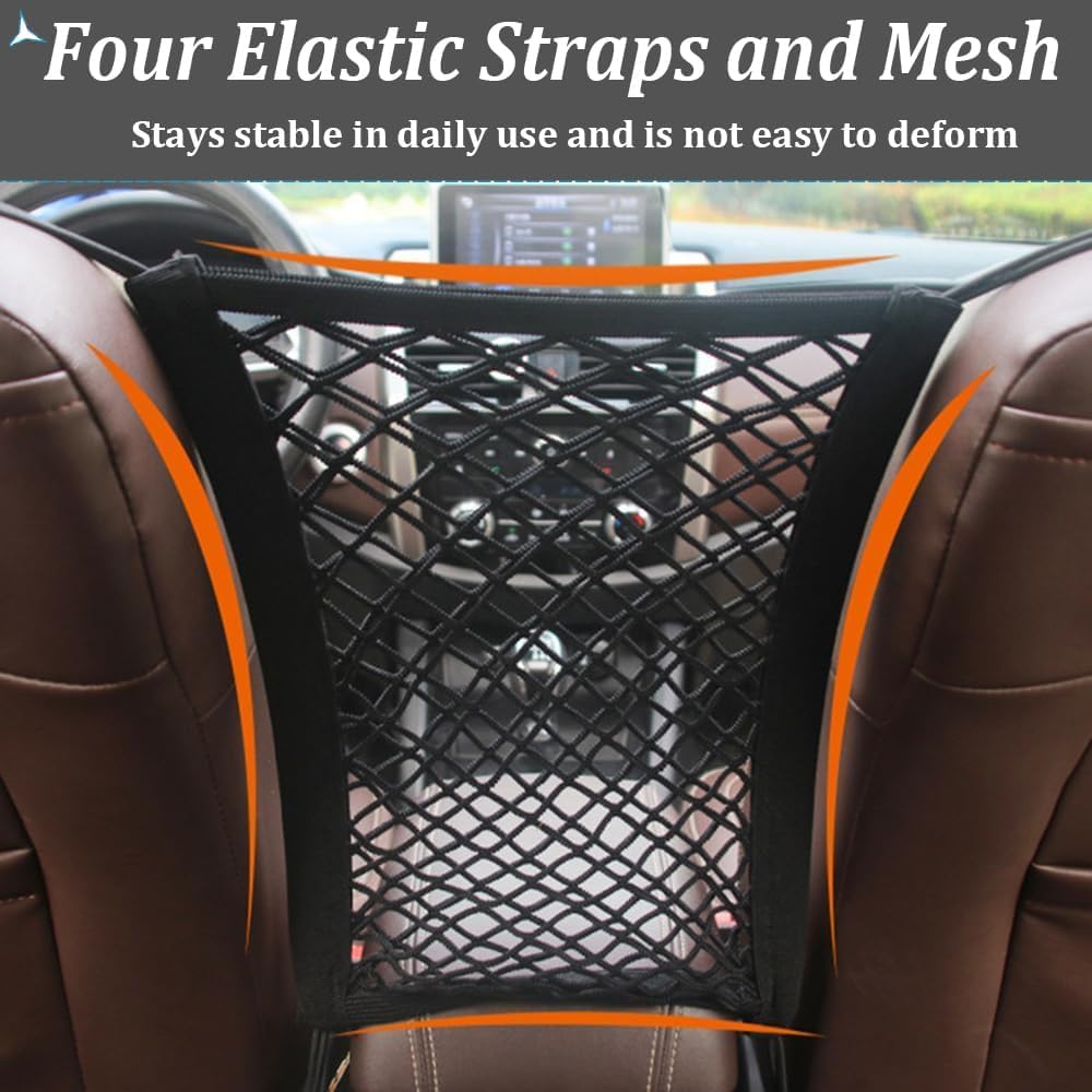 Car Pet Barrier for Toyota Sienna 2021-2025 2026, Dog Net Organizer Back Seat Mesh Divider Puppy Guard Automotive Storage Bag 3-Layer Stretchable Cargo Netting