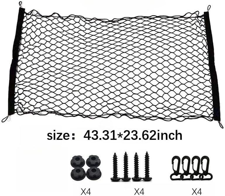 Heavy Duty Nylon Car Pet Barrier, Adjustable Dog Safety Mesh Guard for SUV, Sedans & Trucks, Breathable See-Through Net with Secure Straps, Easy Install Vehicle Divider for Pets & Cargo