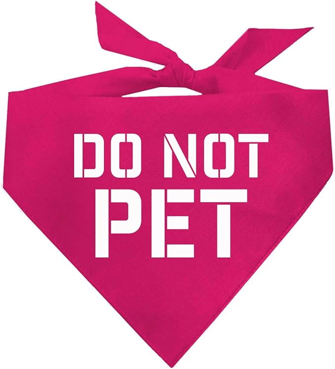 Do Not Pet Dog Bandana (Hot Pink, XS 157)
