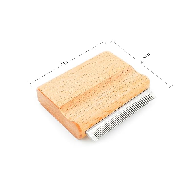 Deshedding Brush for Cats,Rabbits,Pets with Wood Handle – Cat Deshedding & Deshedder Comb Tool for Detangling and Removing Excess Fur – Shedding Brush for Cat Hair Control