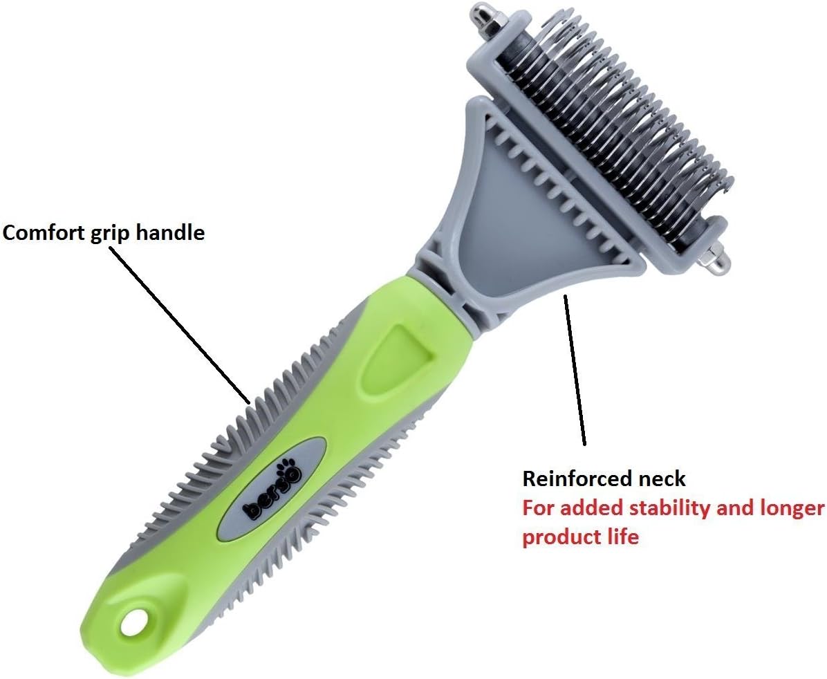 Berso Best Pet Dematting Comb Tool Great to Brush Medium and Long Hair Dogs and Cats