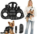 Dog Lift Harness Dog Carrier Adjustable Breathable Vest Straps for Small Medium Pet Treat Bag Fashion Outdoor Hiking (Black M 14-19lb)
