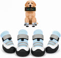 Dog Boots, Waterproof Dog Shoes with Reflective Straps, Rugged Anti-Slip Sole Paw Protectors for Medium Large Dogs, Breathable Pet Booties for Hot Pavement, Snow, Hiking, 4Pcs