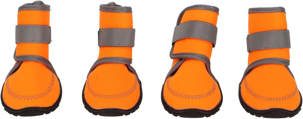4Pcs Dog Shoes, Soft Rubber Pet Dog Protector Puppy Booties with Reflective Straps for Outdoor Activities (M)