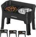 URPOWER Mess Proof Elevated Dog Bowls Double Deck Slow Feeder | No Spill Water Bowl, Slow Feeder Dog Bowls, Non-Slip Food and Water Bowl Set for Small, Medium & Large Dogs