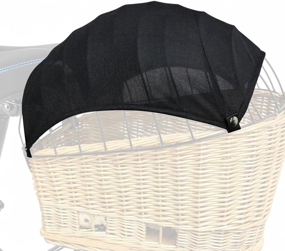 Bike Basket Sunshade for Dogs Cats, Quick Install Pet Canopy Cover, Breathable Mesh Anti Overheating Cooling Shade for Small Medium Pets Puppy Kitten Rabbit