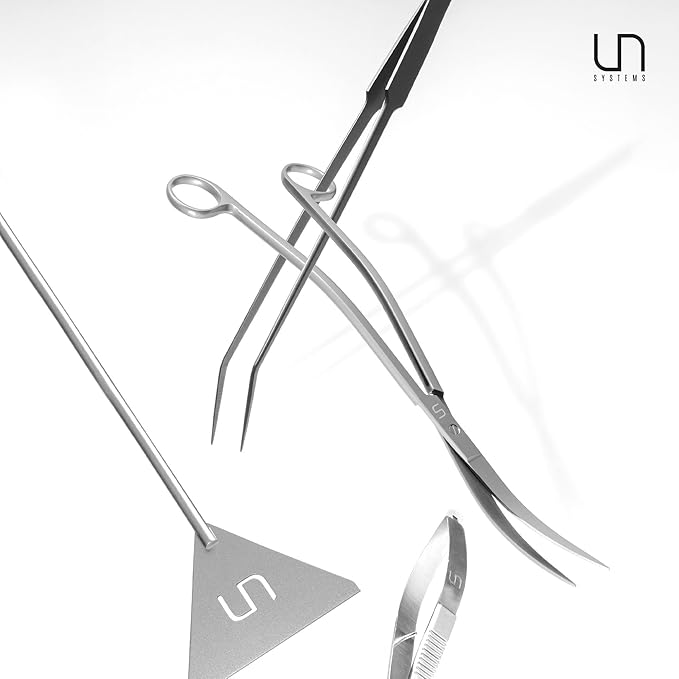 UNS Aquascaping Tools - Stainless Steel, Rust Resistant, Freshwater Planted Tank, Saltwater Reef Aquarium Maintenance Accessory - Substrate Shaping - Sand Flattener, Grey