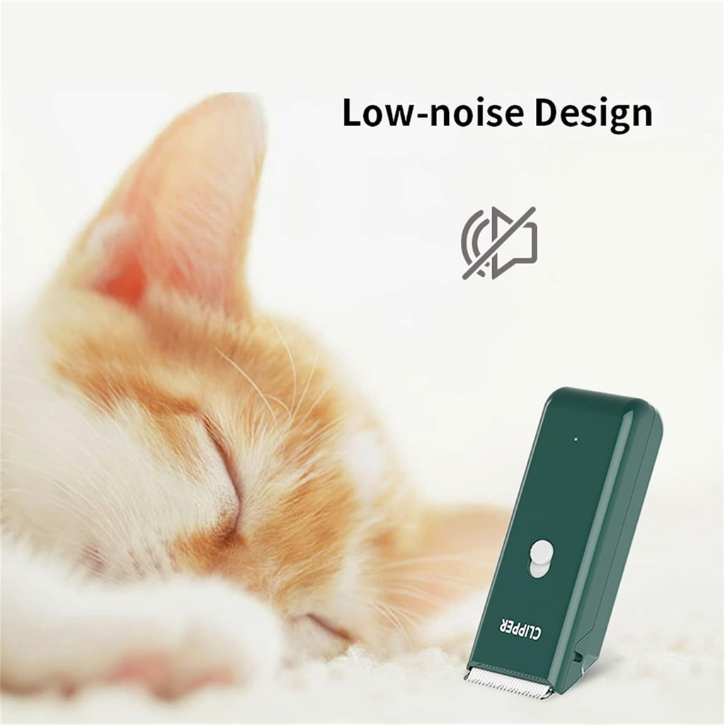 Professional Household Waterproof Low Noise Pet Hair Clippers Electric USB Rechargeable Painless Grooming Tools Hair Grooming Trimmer for Small Medium Dog Cat AP005 Green