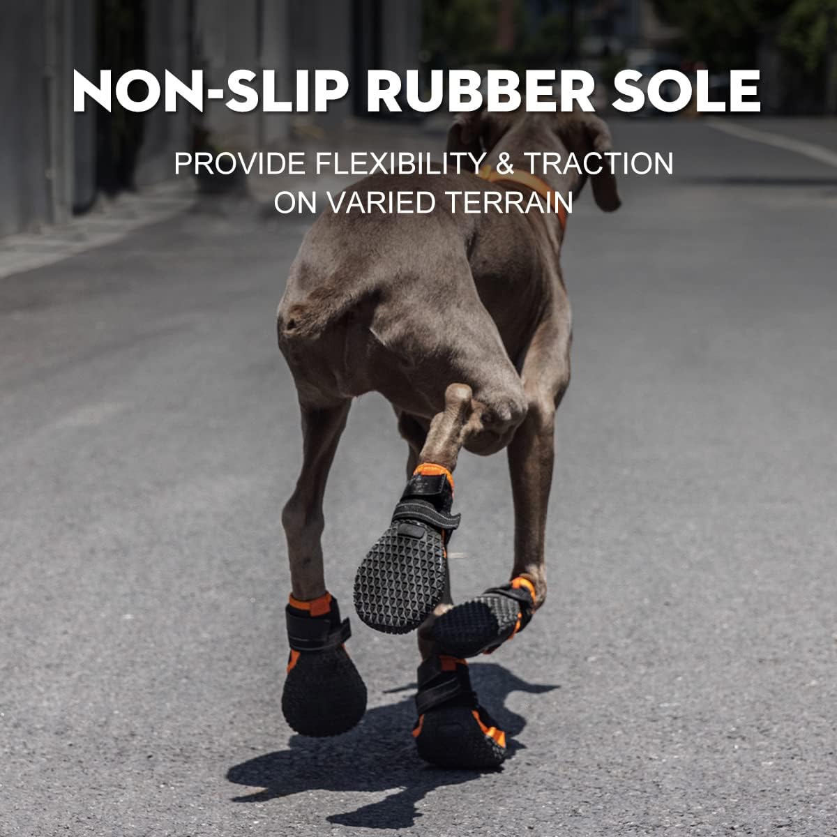 Dog Shoes for Large Dogs,Waterproof Dog Booties for Hot Pavement Winter Snow,Anti-Slip Dog Boots Paw Protector with Reflective Strips for Outdoor Walking Hiking (Black,2.55")
