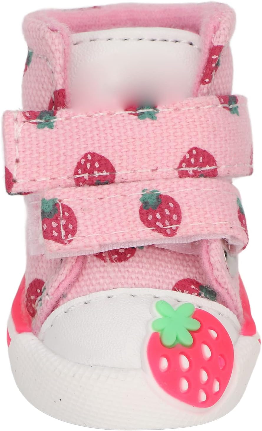 Dog Shoes, Breathable Canvas Cute Strawberry Dog Boots, Comfortable Slip Resistant Dog Boots Paw Protectors with Breathable Rubber Sole for Small Medium Large Dogs(Model 1)