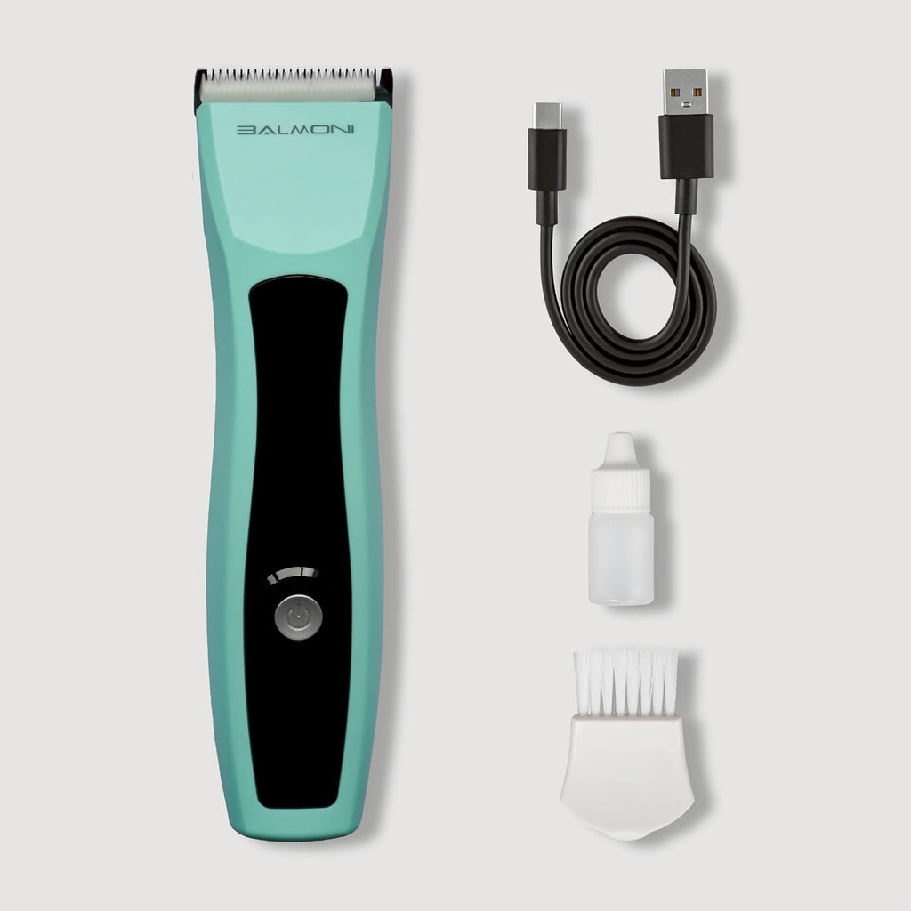 Cordless Pet Trimmer for Dogs & Cats – Rechargeable Grooming Clipper with Detachable Metal Blade, Low-Noise Motor, Supports Optional Blade Lengths (Parent) (Green, Single)