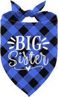 Big Sister Dog Bandanas, Buffalo Plaid Pet Scarf, Pet Dogs Scarf Accessories, Baby Announcement Dog Bandana, Dogs Bandana Gift for Small Medium Large(B18)