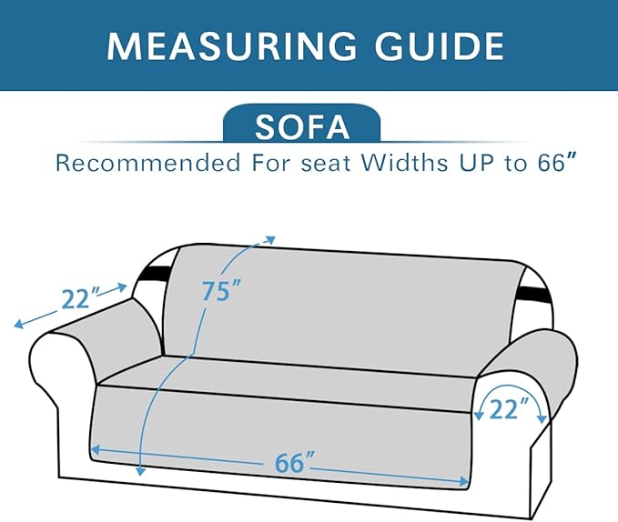 H.VERSAILTEX Reversible Sofa Slipcover Furniture Protector Water Resistant 2 Inch Wide Elastic Straps Sofa Cover Couch Covers Pets Kids Fit Sitting Width Up to 66" (Sofa: 75" x 110", Dark Teal/Beige)