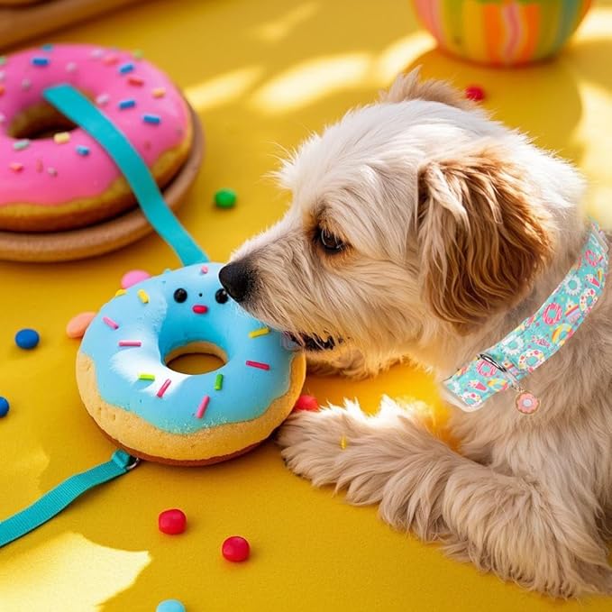 Adjustable Summer Dog Collar, Cute Mint Dessert Dog Collars for Large Dogs, Lightweight Quick-Release Buckle Collar for Boy&Girl Dogs L
