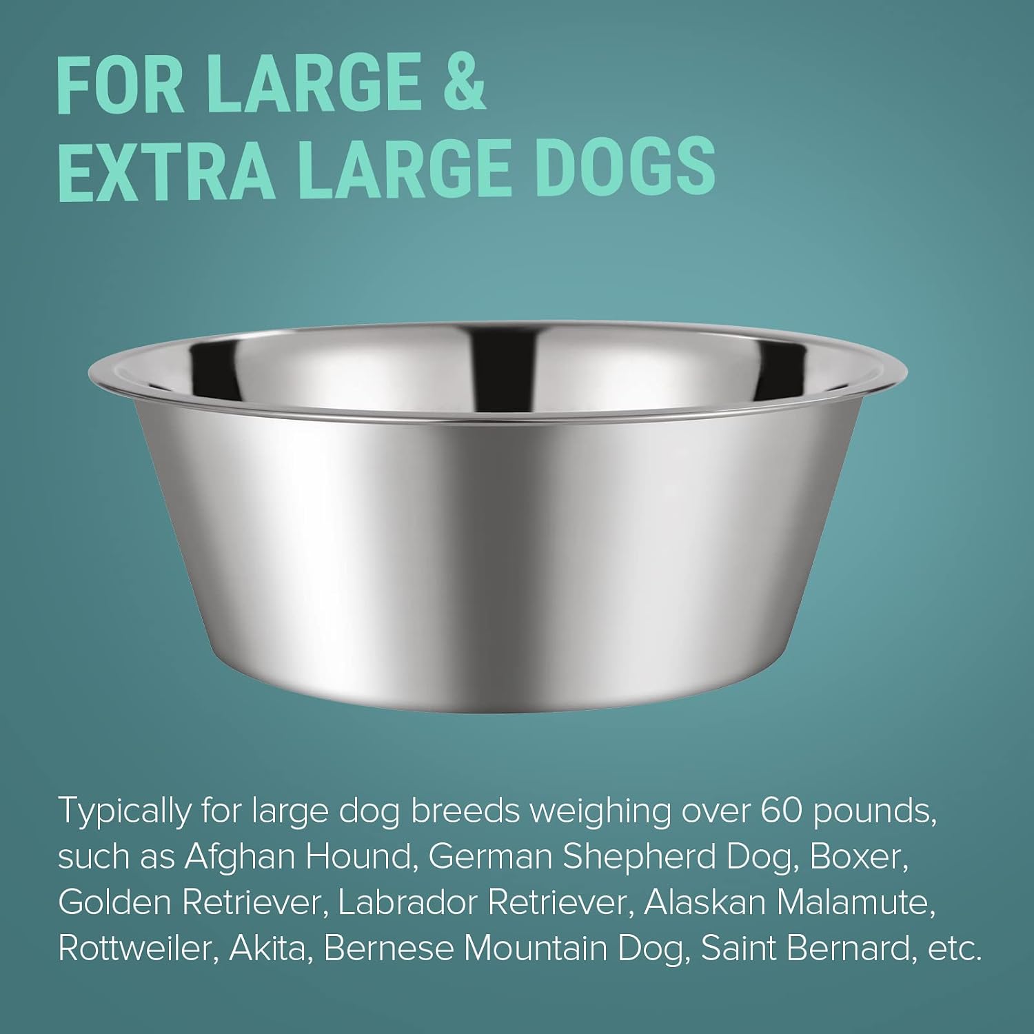 URBUDDIES 1.1 Gallon Extra Large Stainless Steel Dog Water Bowls, 2 Pack
