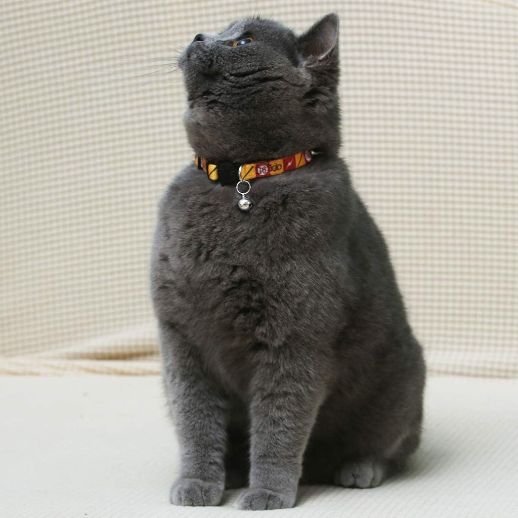 2PCS Breakaway Cat Collar with Cute Bell Adjustable Kitty Safety Collars Adjustable from 7-11 Inch (Red,Neck:7"-11")