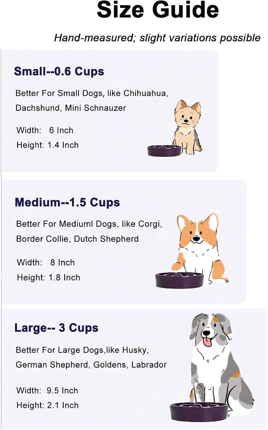 LE TAUCI Dog Bowls Slow Feeder Ceramic, 1.5 Cup Slow Feeding Bowl for Small and Medium Breed, Puzzle Dog Food Bowl for Fast Eater, Maze Purple