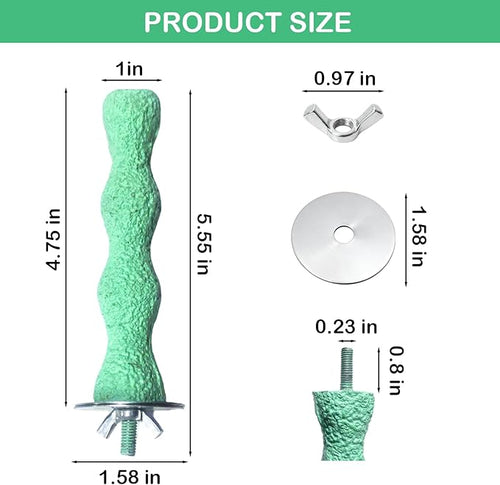 2PCS Bird Beak Grinding Stone, Anti-Slip Parrot Nail Trimming Stick, Parrot Resin Beak Grinder, Washable Claw Trimmer Care Stand for Budgie, Conures, Parakeets Cage Accessories