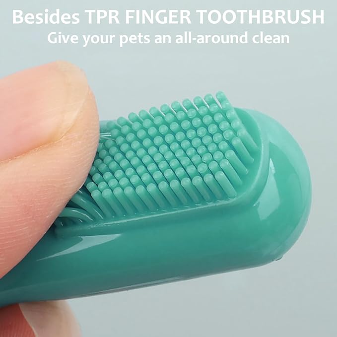 (6 Pcs) ELEGX Pet Grooming Bath Massage Brush with Soap and Shampoo Dispenser Soft Silicone Bristle for Long Short Haired Dogs Cats Shower (Light blue)