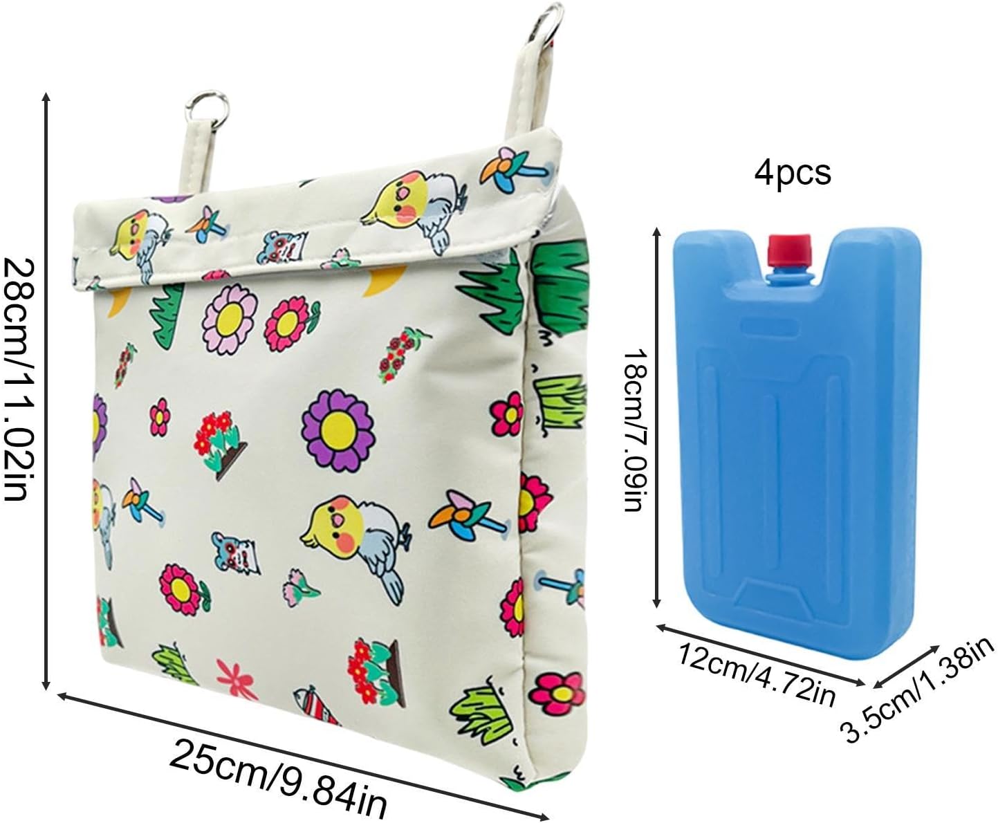 Pet Cooling Mat - Refillable Freeze Pack Washable Small Pet Cooling Pad | Anti-Condensation Hanging Cooling Nest with 4 Ice Crystal Plates for Rabbits Hamsters Ferrets Guinea Pigs | Cage Cooling Mat