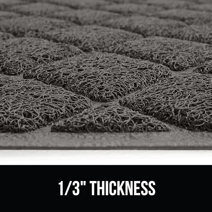 GORILLA GRIP Cat Litter Box Mat, Water Resistant, US Designed Kitty Litter Trapping Mats, Easy to Clean, Scatter Control, Less Mess and Clean Floors, Kitten Supplies for Indoor Cats, 24x17 Dark Gray