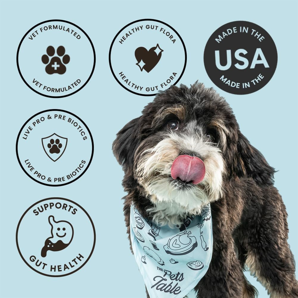 Bundle of Chicken Grain-Free Air-Dried Dog Treats, 5-Ounce Bag Probiotic Soft Chews Duck Flavored Gut Health Supplement for Dogs, 60 Chews (Pack of 2)